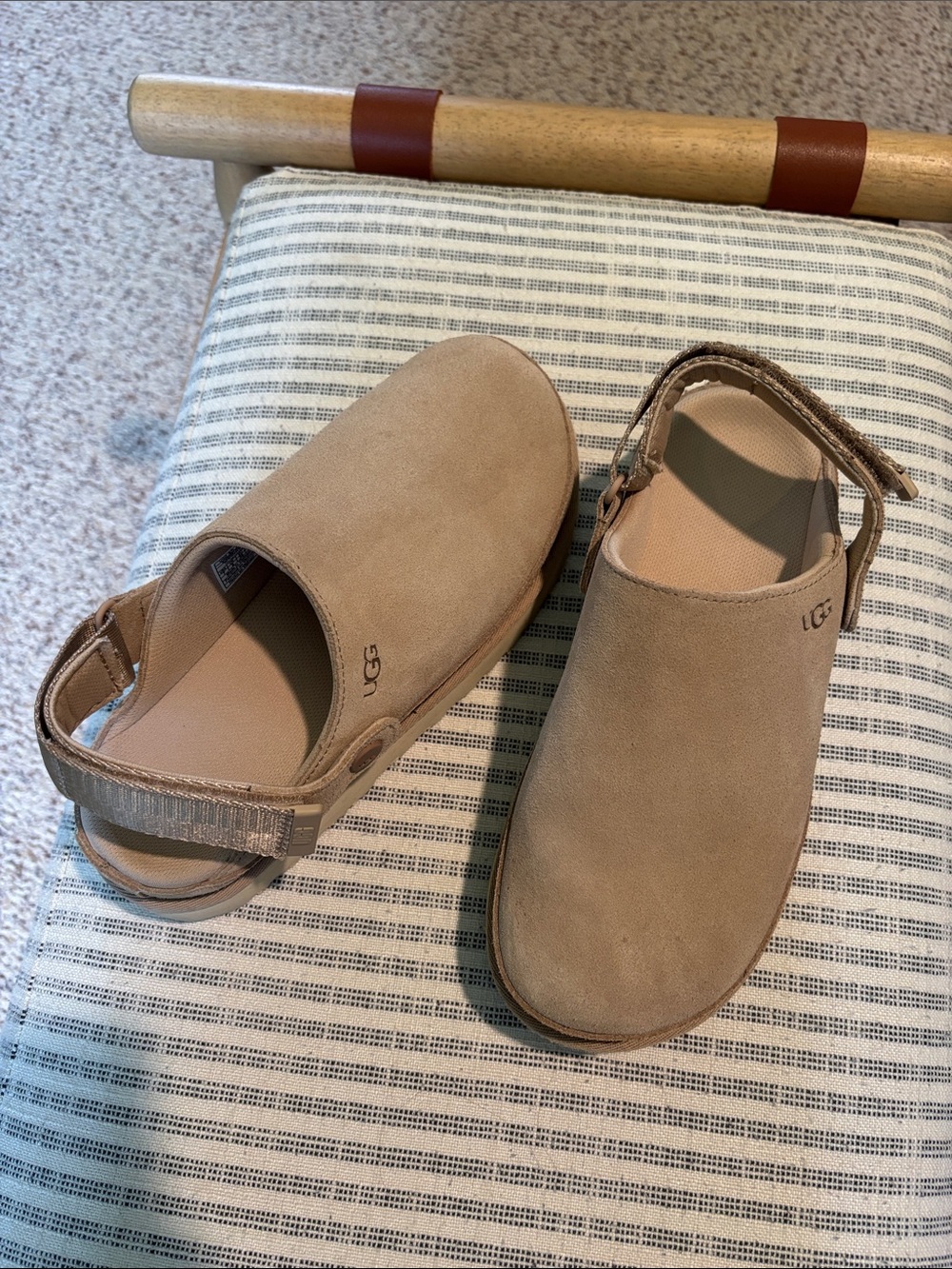 UGG Women's Tan Suede Back-Strap Clog Mules